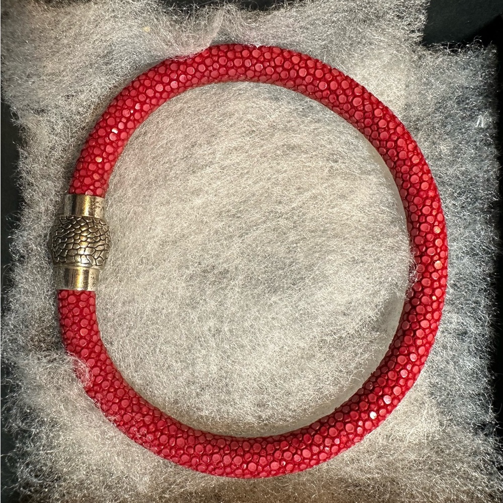Stingray Leather Bracelet-Red